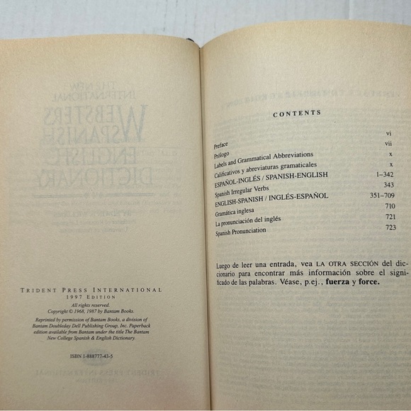 🔵 WEBSTER’S Spanish & English Dictionary 1997 Version By Edwin B Williams - Picture 7 of 7